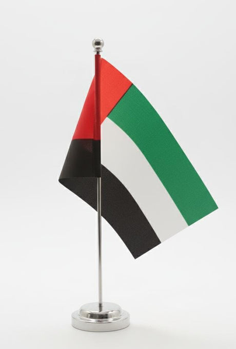 AKDC Desktop Flag Stand – Stylish Silver Finish 25CM Base for Office & Reception Desk Display - Al Kabayel Discount CentreAKDC Desktop Flag Stand – Stylish Silver Finish 25CM Base for Office & Reception Desk DisplayHome Décor AccentsAKDCAl Kabayel Discount Centre