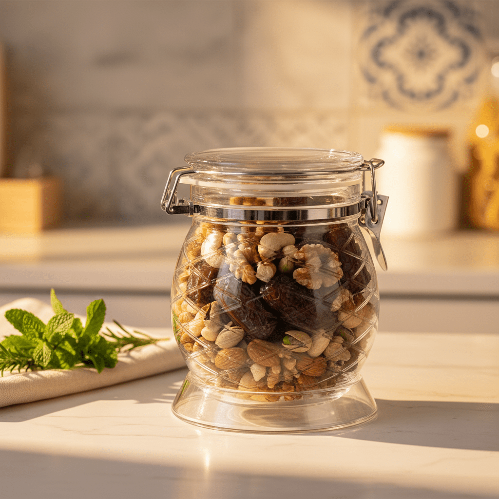 AKDC Diamond Pattern Airtight Acrylic Storage Container for Dry Food Storage 12 × 10 cm - Al Kabayel Discount CentreAKDC Diamond Pattern Airtight Acrylic Storage Container for Dry Food Storage 12 × 10 cmJars & Food SaversAKDCAl Kabayel Discount Centre