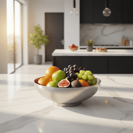 AKDC Double Wall Steel Fruit Bowl – 24cm × 7cm - Al Kabayel Discount CentreAKDC Double Wall Steel Fruit Bowl – 24cm × 7cmBowlsAKDCAl Kabayel Discount Centre