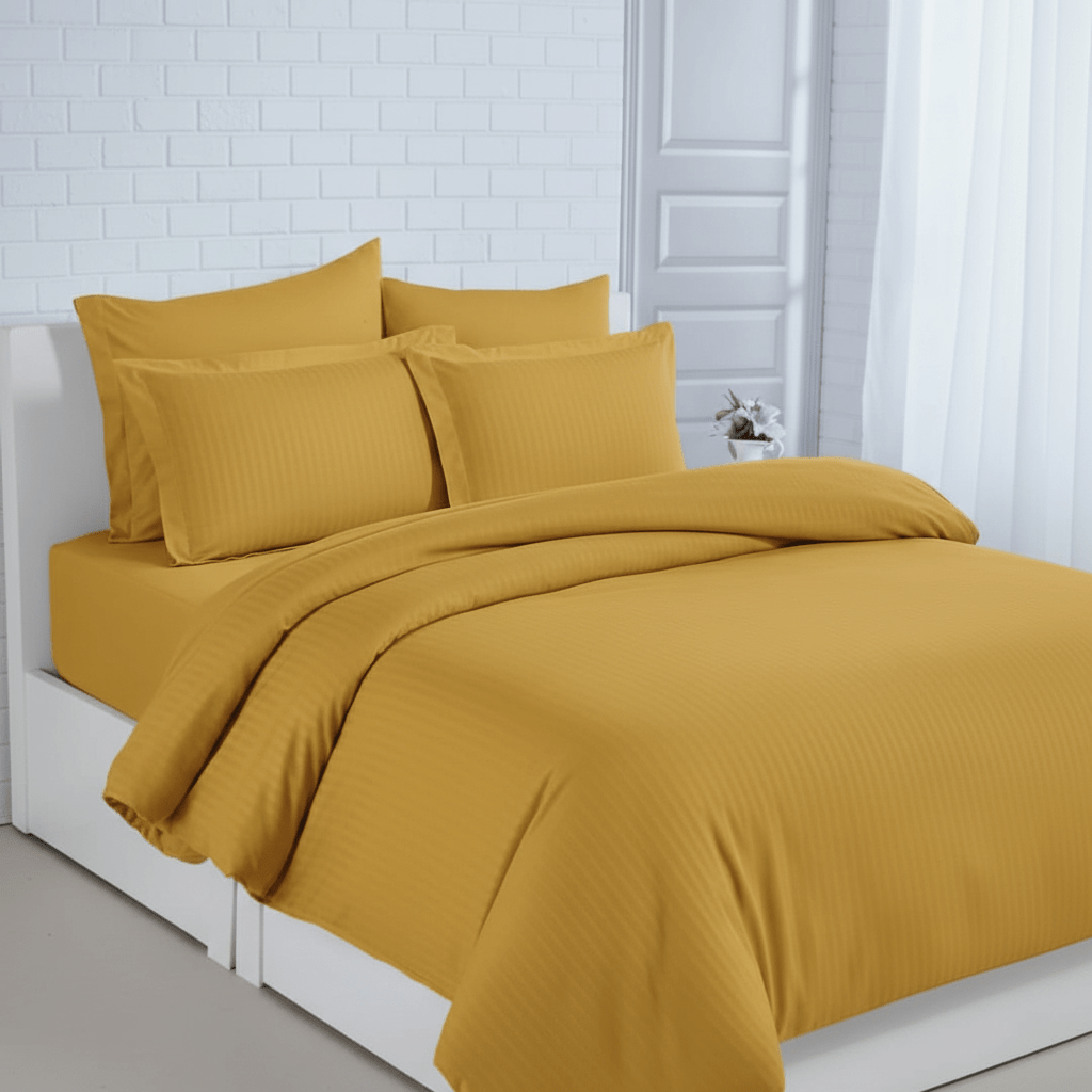 AKDC Elegant 6 - Piece Golden Yellow Cotton Comforter Set – Soft Breathable King Size Bedding Collection - Al Kabayel Discount CentreAKDC Elegant 6 - Piece Golden Yellow Cotton Comforter Set – Soft Breathable King Size Bedding CollectionBeddingAKDCAl Kabayel Discount Centre