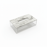 AKDC Elegant Acrylic Tissue Box – White Design with Plaster of Paris Lid and Silver Accent (23 × 13 cm) - Al Kabayel Discount CentreAKDC Elegant Acrylic Tissue Box – White Design with Plaster of Paris Lid and Silver Accent (23 × 13 cm)Serving TraysAKDCAl Kabayel Discount Centre