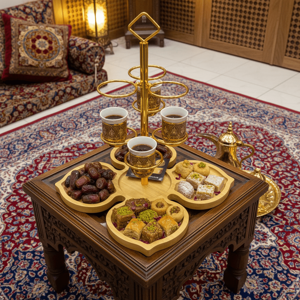 AKDC Elegant Bamboo Snack Serving Tray with Built - in Metal Cup Holder for Tea & Coffee Serving – 30cm - Al Kabayel Discount CentreAKDC Elegant Bamboo Snack Serving Tray with Built - in Metal Cup Holder for Tea & Coffee Serving – 30cmServing TraysAKDCAl Kabayel Discount Centre