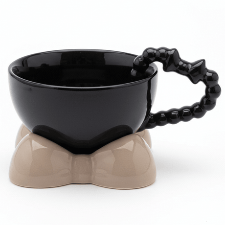 AKDC Elegant Black Ceramic Mug with Beige Saucer & Stylish Handle 250ml - Al Kabayel Discount CentreAKDC Elegant Black Ceramic Mug with Beige Saucer & Stylish Handle 250mlMugsAKDCAl Kabayel Discount Centre