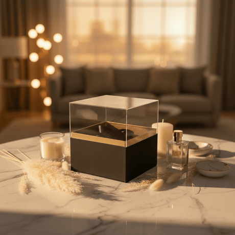 AKDC Elegant Black Square Cardboard Gift Box with Clear Lid & Ties for Luxury Gift Presentation, Hampers & Storage – 18×18×19 cm - Al Kabayel Discount CentreAKDC Elegant Black Square Cardboard Gift Box with Clear Lid & Ties for Luxury Gift Presentation, Hampers & Storage – 18×18×19 cmPacking & Wrapping SuppliesAKDCAl Kabayel Discount Centre
