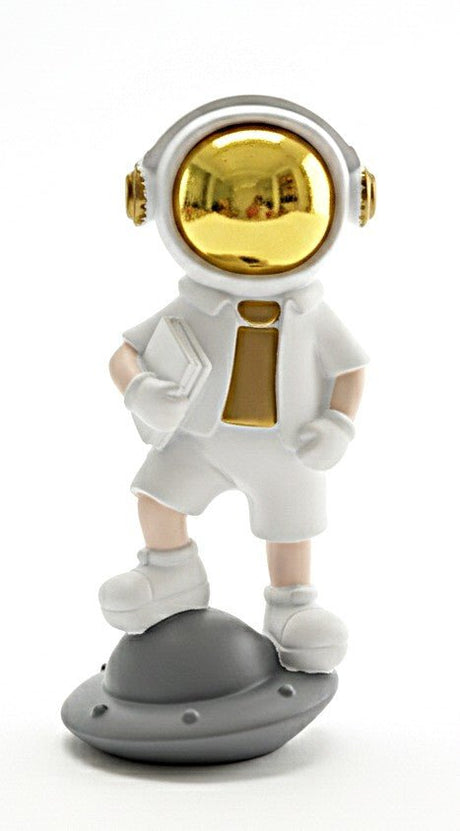 AKDC Elegant Ceramic Astronaut on White & Gold Spaceship Figurine – Modern Space Explorer Home Décor 14 cm - Al Kabayel Discount CentreAKDC Elegant Ceramic Astronaut on White & Gold Spaceship Figurine – Modern Space Explorer Home Décor 14 cmHome Décor AccentsAKDCAl Kabayel Discount Centre