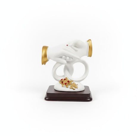AKDC Elegant Ceramic Hand Sculpture Décor – White with Gold Accent Artistic Home Piece 9 cm - Al Kabayel Discount CentreAKDC Elegant Ceramic Hand Sculpture Décor – White with Gold Accent Artistic Home Piece 9 cmHome Décor AccentsAKDCAl Kabayel Discount Centre