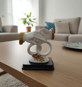 AKDC Elegant Ceramic Hand Sculpture Décor – White with Gold Accent Artistic Home Piece 9 cm - Al Kabayel Discount CentreAKDC Elegant Ceramic Hand Sculpture Décor – White with Gold Accent Artistic Home Piece 9 cmHome Décor AccentsAKDCAl Kabayel Discount Centre