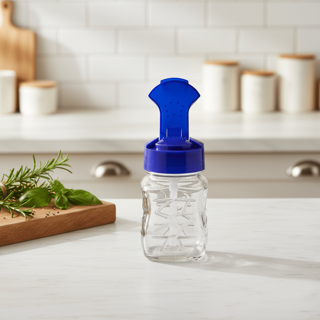 AKDC Elegant Clear Glass Salt & Pepper Shaker with Blue Plastic Lid for Home & Restaurant Use – 8cm - Al Kabayel Discount CentreAKDC Elegant Clear Glass Salt & Pepper Shaker with Blue Plastic Lid for Home & Restaurant Use – 8cmKitchen Utensils & GadgetsAKDCAl Kabayel Discount Centre
