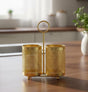 AKDC Elegant Cutlery Holder with Handle in Luxurious Gold Finish, Stylish Organizer for Dining & Kitchen Setup - Al Kabayel Discount CentreAKDC Elegant Cutlery Holder with Handle in Luxurious Gold Finish, Stylish Organizer for Dining & Kitchen SetupOrganizers & AccessoriesAKDCAl Kabayel Discount Centre