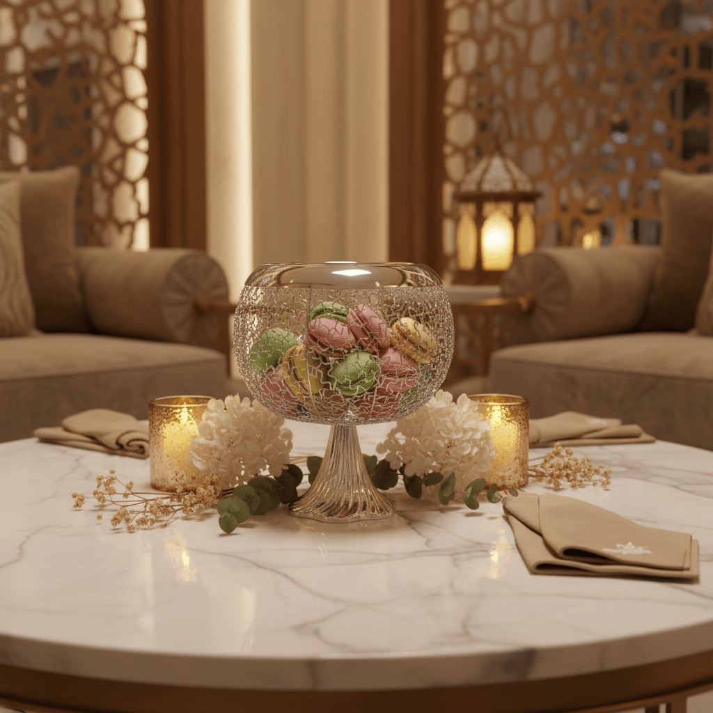 AKDC Elegant Footed Silver Candy Bowl for Luxury Table Serving and Dessert Display – 25x20cm - Al Kabayel Discount CentreAKDC Elegant Footed Silver Candy Bowl for Luxury Table Serving and Dessert Display – 25x20cmServing TraysAKDCAl Kabayel Discount Centre