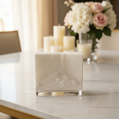 AKDC Elegant Glass Napkin Holder – Premium Decorative Tabletop Tissue Stand for Dining & Home Décor 10×12 cm - Al Kabayel Discount CentreAKDC Elegant Glass Napkin Holder – Premium Decorative Tabletop Tissue Stand for Dining & Home Décor 10×12 cmNapkin Holders & Tissue BoxAKDCAl Kabayel Discount Centre