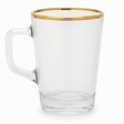 AKDC Elegant Glass Tea Mug with Gold Rim & Handle, Modern Transparent Cup 130ml - Al Kabayel Discount CentreAKDC Elegant Glass Tea Mug with Gold Rim & Handle, Modern Transparent Cup 130mlMugsAKDCAl Kabayel Discount Centre