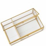 AKDC Elegant Golden - Bordered Glass Organizer Box | 25×15cm Luxury Vanity Keepsake & Jewelry Display Case - Al Kabayel Discount CentreAKDC Elegant Golden - Bordered Glass Organizer Box | 25×15cm Luxury Vanity Keepsake & Jewelry Display CaseJars & Food SaversAKDCAl Kabayel Discount Centre
