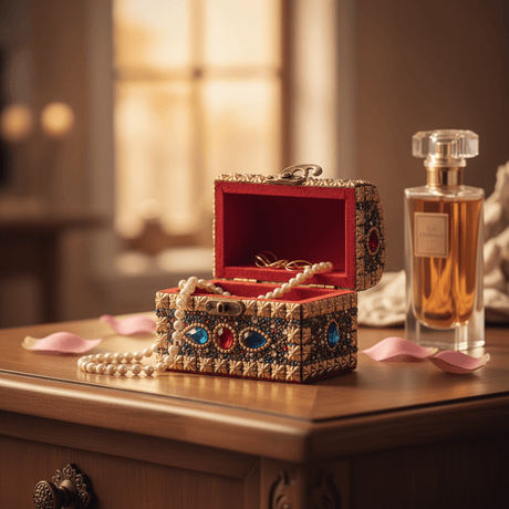 AKDC Elegant Golden Wooden Jewellery Box with Antique Brass - Tone Metal Latch, Compact Storage Organizer (4 inch) - Al Kabayel Discount CentreAKDC Elegant Golden Wooden Jewellery Box with Antique Brass - Tone Metal Latch, Compact Storage Organizer (4 inch)Organizers & AccessoriesAKDCAl Kabayel Discount Centre