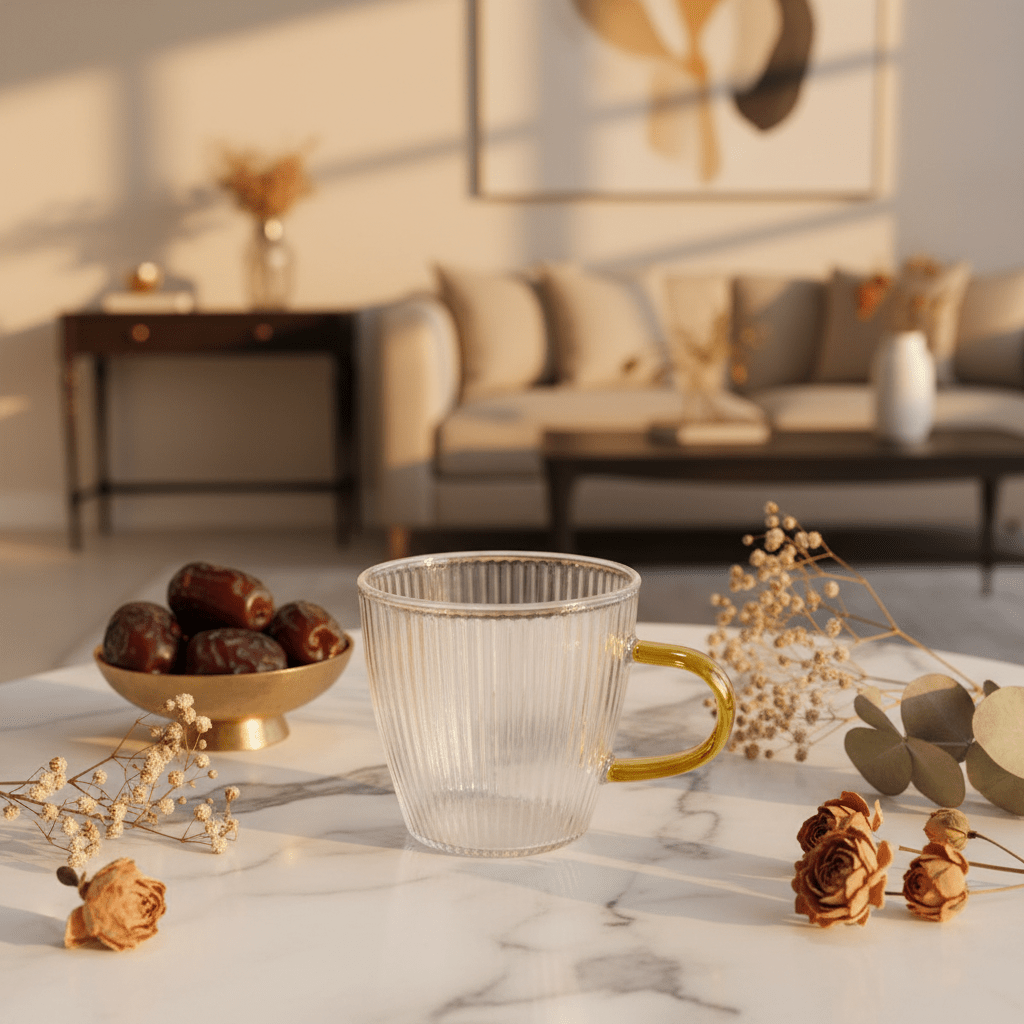 AKDC Elegant Mini Glass Tea Mug with Yellow Handle, Stylish Small Serving Cup 80ml - Al Kabayel Discount CentreAKDC Elegant Mini Glass Tea Mug with Yellow Handle, Stylish Small Serving Cup 80mlMugsAKDCAl Kabayel Discount Centre