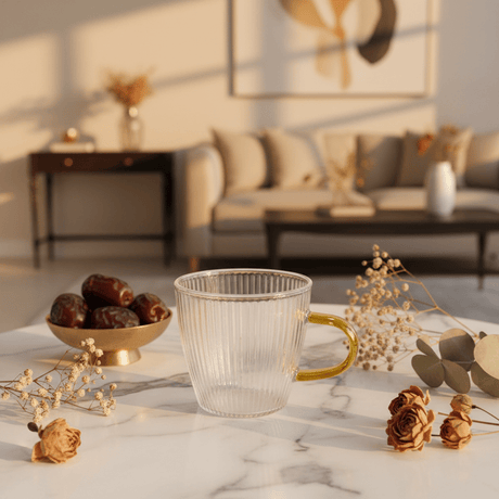 AKDC Elegant Mini Glass Tea Mug with Yellow Handle, Stylish Small Serving Cup 80ml - Al Kabayel Discount CentreAKDC Elegant Mini Glass Tea Mug with Yellow Handle, Stylish Small Serving Cup 80mlMugsAKDCAl Kabayel Discount Centre