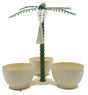 AKDC Elegant Palm Metal 3 - Section Candy Bowl 350ml Each, Ivory/Green - Al Kabayel Discount CentreAKDC Elegant Palm Metal 3 - Section Candy Bowl 350ml Each, Ivory/GreenBowlsAKDCAl Kabayel Discount Centre