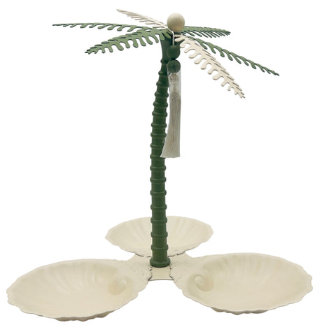 AKDC Elegant Palm Metal 3 - Section Candy Plate, Ivory/Green - Al Kabayel Discount CentreAKDC Elegant Palm Metal 3 - Section Candy Plate, Ivory/GreenBowlsAKDCAl Kabayel Discount Centre