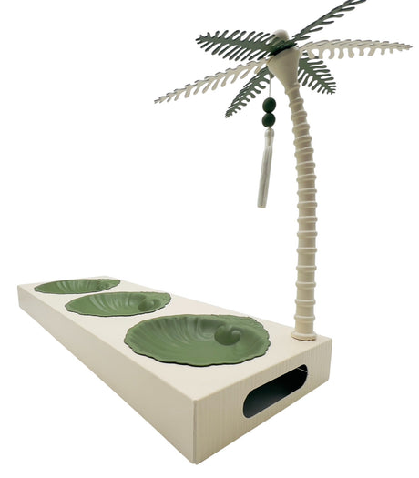 AKDC Elegant Palm Metal 3pcs Candy Bowls with Stand 52cm*18cm*32cm, Ivory/Green - Al Kabayel Discount CentreAKDC Elegant Palm Metal 3pcs Candy Bowls with Stand 52cm*18cm*32cm, Ivory/GreenBowlsAKDCAl Kabayel Discount Centre