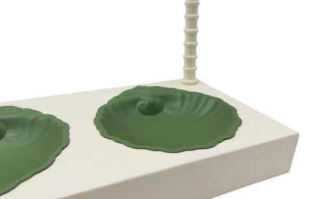 AKDC Elegant Palm Metal 3pcs Candy Bowls with Stand 52cm*18cm*32cm, Ivory/Green - Al Kabayel Discount CentreAKDC Elegant Palm Metal 3pcs Candy Bowls with Stand 52cm*18cm*32cm, Ivory/GreenBowlsAKDCAl Kabayel Discount Centre