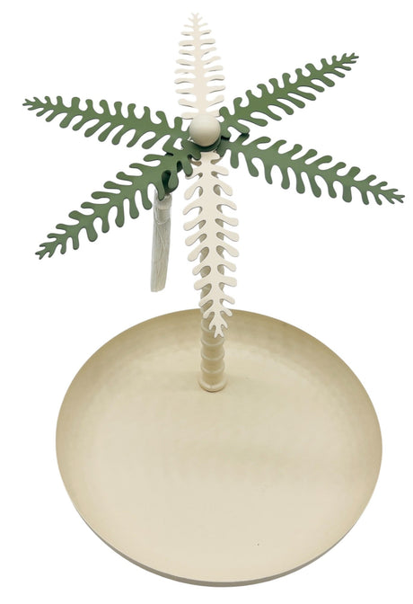 AKDC Elegant Palm Metal Fruit Plate 24.5cm*29cm, Ivory/Green - Al Kabayel Discount CentreAKDC Elegant Palm Metal Fruit Plate 24.5cm*29cm, Ivory/GreenPlatesAKDCAl Kabayel Discount Centre