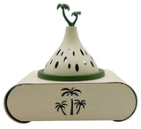 AKDC Elegant Palm Metal Incense Burner with Stand 19cm*13cm*17.5cm, Ivory/Green - Al Kabayel Discount CentreAKDC Elegant Palm Metal Incense Burner with Stand 19cm*13cm*17.5cm, Ivory/GreenHome Décor AccentsAKDCAl Kabayel Discount Centre