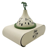 AKDC Elegant Palm Metal Incense Burner with Stand 19cm*13cm*17.5cm, Ivory/Green - Al Kabayel Discount CentreAKDC Elegant Palm Metal Incense Burner with Stand 19cm*13cm*17.5cm, Ivory/GreenHome Décor AccentsAKDCAl Kabayel Discount Centre