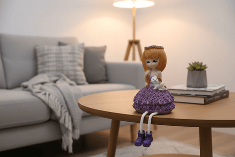 AKDC Elegant Polyresin Girl Decorative Figurine – Minimal Modern Home Styling Accent in Violet Color, 14 cm - Al Kabayel Discount CentreAKDC Elegant Polyresin Girl Decorative Figurine – Minimal Modern Home Styling Accent in Violet Color, 14 cmHome Décor AccentsAKDCAl Kabayel Discount Centre