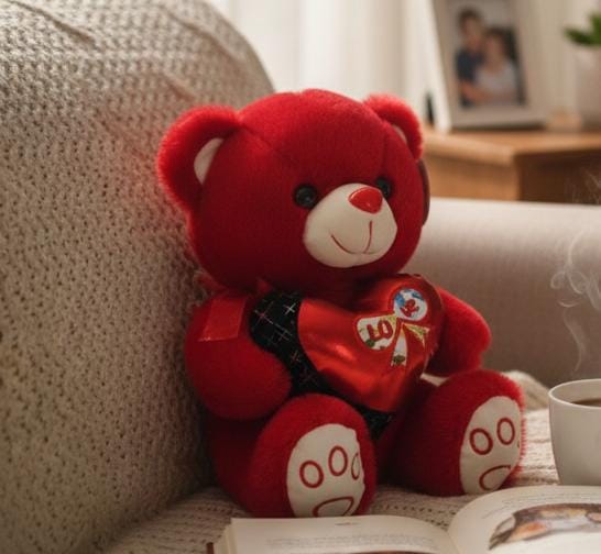 AKDC Elegant Red Teddy Bear (30 cm) with Love Message - Al Kabayel Discount CentreAKDC Elegant Red Teddy Bear (30 cm) with Love MessageToysAKDCAl Kabayel Discount Centre