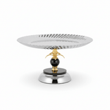 AKDC Elegant Round Silver Metal Serving Tray 30×15 cm Stylish Platter for Serving Desserts & Snacks - Al Kabayel Discount CentreAKDC Elegant Round Silver Metal Serving Tray 30×15 cm Stylish Platter for Serving Desserts & SnacksServing TraysAKDCAl Kabayel Discount Centre