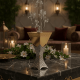 AKDC Elegant Silver and Gold Metal Incense Burner Extra Large Statement Burner 30cm - Al Kabayel Discount CentreAKDC Elegant Silver and Gold Metal Incense Burner Extra Large Statement Burner 30cmIncense BurnerAKDCAl Kabayel Discount Centre