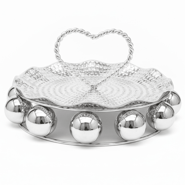 AKDC elegant silver metal candy tray decorative serving tray premium table display 22cm - Al Kabayel Discount CentreAKDC elegant silver metal candy tray decorative serving tray premium table display 22cmServing TraysAKDCAl Kabayel Discount Centre