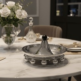 AKDC elegant silver metal candy tray decorative serving tray stylish tableware 20cm - Al Kabayel Discount CentreAKDC elegant silver metal candy tray decorative serving tray stylish tableware 20cmServing TraysAKDCAl Kabayel Discount Centre