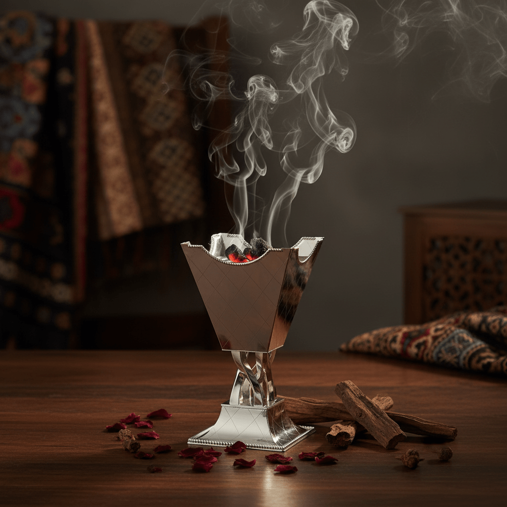 AKDC Elegant Silver Metal Incense Burner Large Luxury Burner 22cm - Al Kabayel Discount CentreAKDC Elegant Silver Metal Incense Burner Large Luxury Burner 22cmIncense BurnerAKDCAl Kabayel Discount Centre