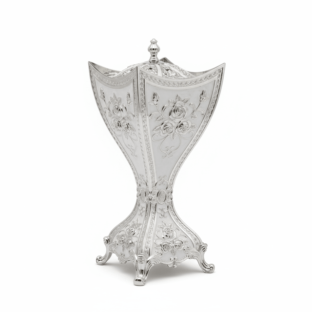 AKDC Elegant Silver & White Metal Bakhoor Incense Burner – Decorative Aroma Burner 22 cm - Al Kabayel Discount CentreAKDC Elegant Silver & White Metal Bakhoor Incense Burner – Decorative Aroma Burner 22 cmIncense BurnerAKDCAl Kabayel Discount Centre