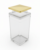 AKDC Elegant Sqr Airtight Acrylic Storage Canister with Crystal Clear Body & Premium Gold Lid – Decorative Kitchen Jar, 1000 ml - Al Kabayel Discount CentreAKDC Elegant Sqr Airtight Acrylic Storage Canister with Crystal Clear Body & Premium Gold Lid – Decorative Kitchen Jar, 1000 mlJars & Food SaversAKDCAl Kabayel Discount Centre
