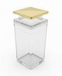 AKDC Elegant Sqr Airtight Acrylic Storage Canister with Crystal Clear Body & Premium Gold Lid – Decorative Kitchen Jar, 1000 ml - Al Kabayel Discount CentreAKDC Elegant Sqr Airtight Acrylic Storage Canister with Crystal Clear Body & Premium Gold Lid – Decorative Kitchen Jar, 1000 mlJars & Food SaversAKDCAl Kabayel Discount Centre