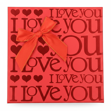 AKDC Elegant Square Red Cardboard Gift Box with Love Text Design for Romantic Gifts, Valentine Packaging & Gift Hampers – 18×18×10 cm - Al Kabayel Discount CentreAKDC Elegant Square Red Cardboard Gift Box with Love Text Design for Romantic Gifts, Valentine Packaging & Gift Hampers – 18×18×10 cmPacking & Wrapping SuppliesAKDCAl Kabayel Discount Centre