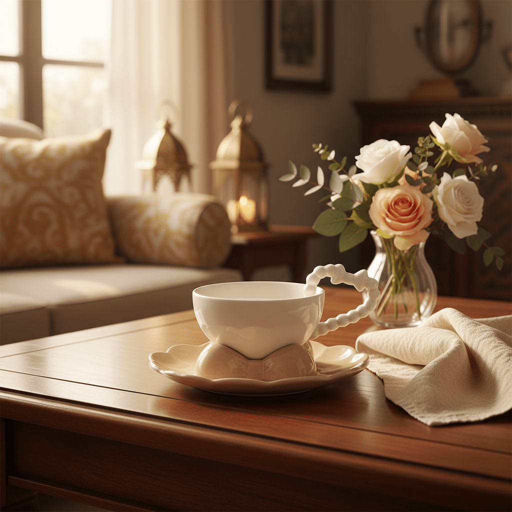 AKDC Elegant White Ceramic Mug with Beige Saucer & Comfortable Grip Handle 250ml - Al Kabayel Discount CentreAKDC Elegant White Ceramic Mug with Beige Saucer & Comfortable Grip Handle 250mlTea CupsAKDCAl Kabayel Discount Centre