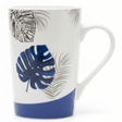 AKDC Elegant White Ceramic Mug with Blue Leaf Design for Coffee, Tea & Beverage Serving – 250ml - Al Kabayel Discount CentreAKDC Elegant White Ceramic Mug with Blue Leaf Design for Coffee, Tea & Beverage Serving – 250mlMugsAKDCAl Kabayel Discount Centre