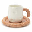 AKDC Elegant White Ceramic Mug with Peach Color Handle & Matching Saucer Set 250ml - Al Kabayel Discount CentreAKDC Elegant White Ceramic Mug with Peach Color Handle & Matching Saucer Set 250mlTea CupsAKDCAl Kabayel Discount Centre