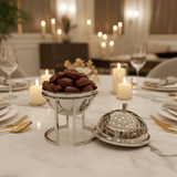 AKDC Elevated Stainless Steel Dates Bowl with Lid & Stand for Premium Table Presentation – 15 × 20 cm - Al Kabayel Discount CentreAKDC Elevated Stainless Steel Dates Bowl with Lid & Stand for Premium Table Presentation – 15 × 20 cmBowlsAKDCAl Kabayel Discount Centre