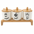 AKDC EliteStore 3 - Piece White Ceramic Canister Set with Elegant Wooden Base & Lid Premium Organizer 30×10cm - Al Kabayel Discount CentreAKDC EliteStore 3 - Piece White Ceramic Canister Set with Elegant Wooden Base & Lid Premium Organizer 30×10cmJars & Food SaversAKDCAl Kabayel Discount Centre