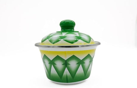 AKDC Enamel Bowl W/Lid 14Cm Green - Al Kabayel Discount CentreAKDC Enamel Bowl W/Lid 14Cm GreenBowlsAKDCAl Kabayel Discount Centre