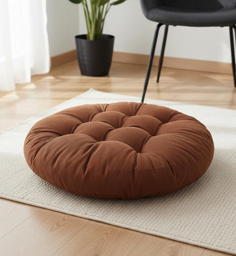 AKDC Extra - Large Round Polyester Floor Cushion – Solid Brown Soft Seating Pillow, 55×55×12 cm - Al Kabayel Discount CentreAKDC Extra - Large Round Polyester Floor Cushion – Solid Brown Soft Seating Pillow, 55×55×12 cmFloor Pillows & CushionsAKDCAl Kabayel Discount Centre