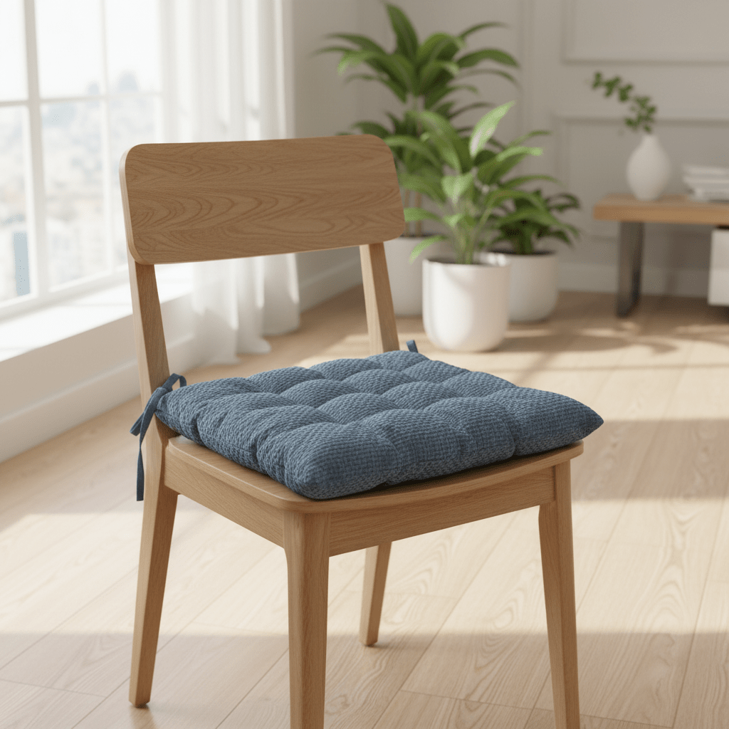 AKDC Fabric Light Blue Square Chair Cushion with Ties Soft Comfortable Seat Pad for Dining Chairs and Living Room 40 cm - Al Kabayel Discount CentreAKDC Fabric Light Blue Square Chair Cushion with Ties Soft Comfortable Seat Pad for Dining Chairs and Living Room 40 cmFloor Pillows & CushionsAKDCAl Kabayel Discount Centre