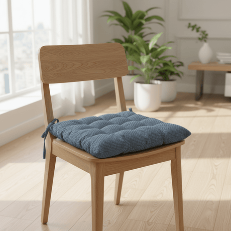 AKDC Fabric Light Blue Square Chair Cushion with Ties Soft Comfortable Seat Pad for Dining Chairs and Living Room 40 cm - Al Kabayel Discount CentreAKDC Fabric Light Blue Square Chair Cushion with Ties Soft Comfortable Seat Pad for Dining Chairs and Living Room 40 cmFloor Pillows & CushionsAKDCAl Kabayel Discount Centre