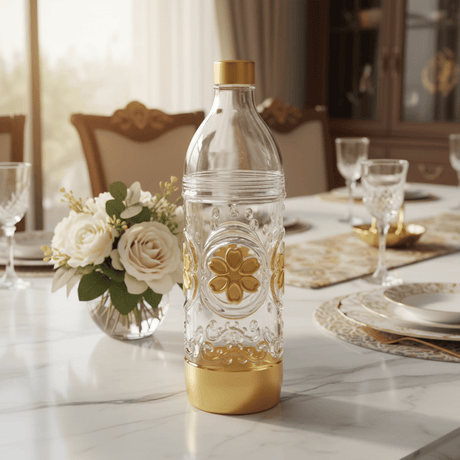 AKDC Floral Gold Design Acrylic Water Bottle with Cap for Elegant Serving 1500 ml - Al Kabayel Discount CentreAKDC Floral Gold Design Acrylic Water Bottle with Cap for Elegant Serving 1500 mlWater BottlesAKDCAl Kabayel Discount Centre