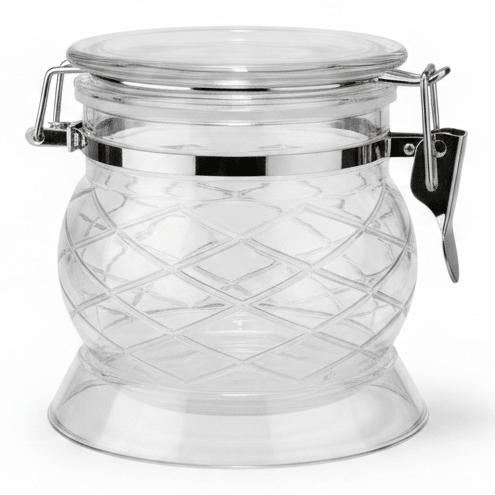 AKDC Footed Diamond Cut Acrylic Storage Canister Airtight for Stylish Kitchen Display 10 × 8 cm - Al Kabayel Discount CentreAKDC Footed Diamond Cut Acrylic Storage Canister Airtight for Stylish Kitchen Display 10 × 8 cmJars & Food SaversAKDCAl Kabayel Discount Centre