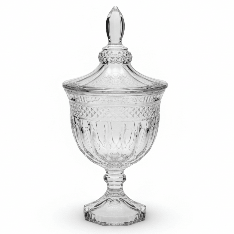AKDC Footed Glass Candy Bowl with Lid Raised Base Decorative Dessert and Candy Server 25 x 11 cm - Al Kabayel Discount CentreAKDC Footed Glass Candy Bowl with Lid Raised Base Decorative Dessert and Candy Server 25 x 11 cmJars & Food SaversAKDCAl Kabayel Discount Centre